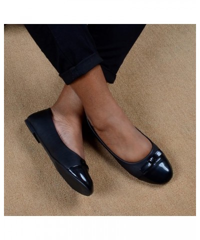 Women's Vintage Ballet Flats Shoe Trendy PU Round Toe Slip On Princess Carnival Dress Pump Shoes Black Cwb001 $24.35 Pumps