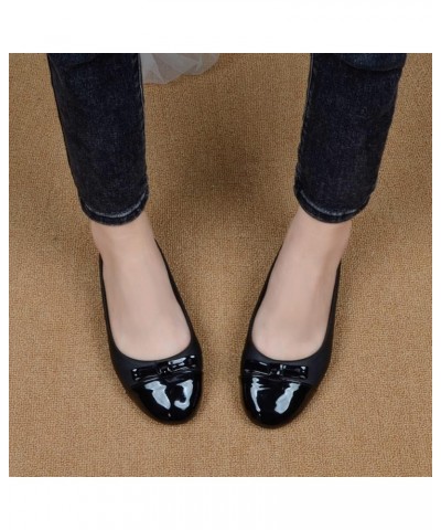 Women's Vintage Ballet Flats Shoe Trendy PU Round Toe Slip On Princess Carnival Dress Pump Shoes Black Cwb001 $24.35 Pumps