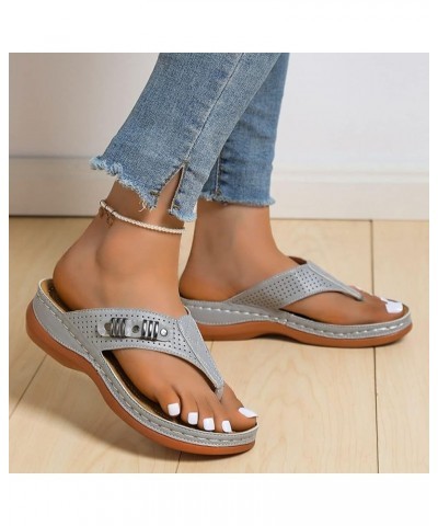 Women Orthopedic Sandals Slippers with Arch Support Anti-Slip Sandal Flip Flop Women's Comfy Orthotic Sandals (Color : Gray, ...