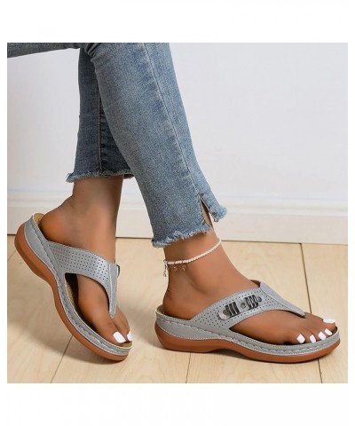 Women Orthopedic Sandals Slippers with Arch Support Anti-Slip Sandal Flip Flop Women's Comfy Orthotic Sandals (Color : Gray, ...