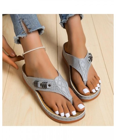 Women Orthopedic Sandals Slippers with Arch Support Anti-Slip Sandal Flip Flop Women's Comfy Orthotic Sandals (Color : Gray, ...