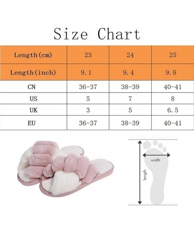 Open Toe Fluffy Slides Winter Women Furry Slippers Soft Plush Cross Faux Fur Shoes Indoor Ladies Platform Sandalias (Color : ...