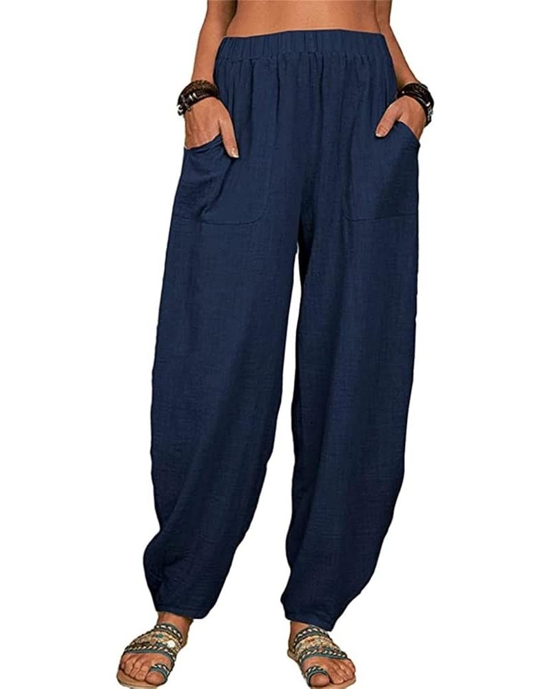 Loose Pants Women Pockets Long Pants Waist Casual Loose Trousers Pants Pants Sports Pants for Women Bu2➤➤ Cotton Pants for Wo...