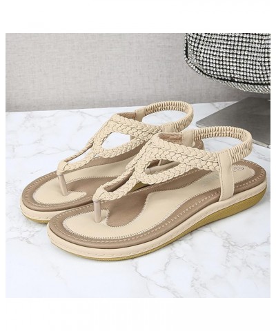 Womens Sandals Platform Orthopedic Clip Toe Sandals for Women Comfortable Casual Boho Summer Sandals Rhinestone Sandals D1-be...