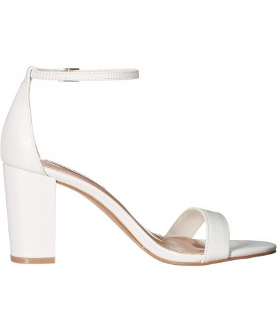 Women's Declair Heeled Sandal White Leather $33.32 Sandals