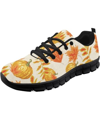 Women's Play Canvas Sneaker Flat Tennis Shoes Autumn Pumpkin Maple Leaf $18.06 Fashion Sneakers