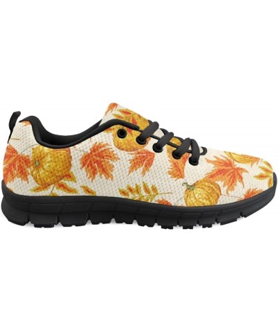 Women's Play Canvas Sneaker Flat Tennis Shoes Autumn Pumpkin Maple Leaf $18.06 Fashion Sneakers