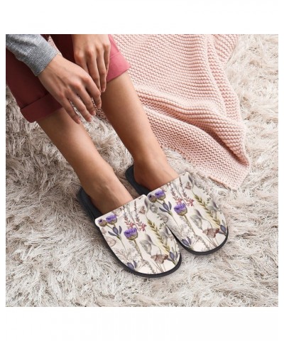 Animal Butterfly Slippers Home for Women Men Flowers Plants Warm Soft Anti Skid House Shoes Washable Reusable for Bedroom Kit...