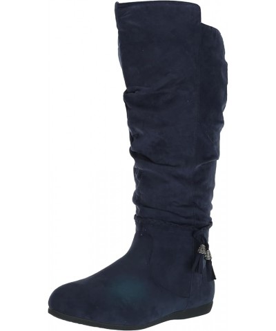 Women's Cloudwalkers Wide Fit Tall Boot Kendra Fashion Navy $33.80 Boots