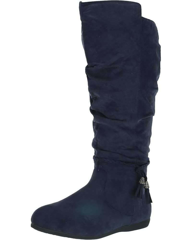 Women's Cloudwalkers Wide Fit Tall Boot Kendra Fashion Navy $33.80 Boots