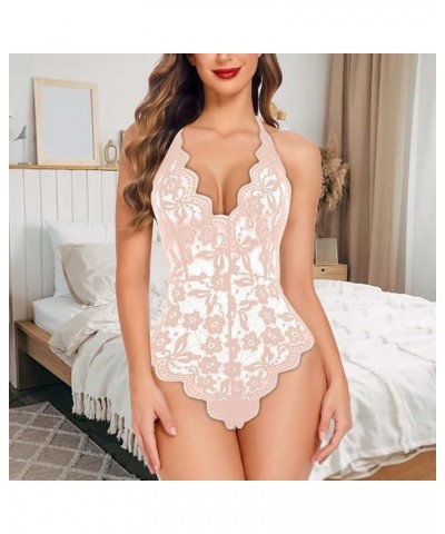 High Waist Lingerie for Women Lace Waist Open Back Sexy Lingerie Pajamas Catsuit Lingerie for Women Sexy Beige $9.32 Outdoor ...