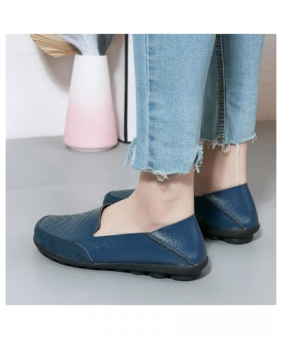 Slip on Dress Shoes, Womens Slip On Running Shoes Non Slip Walking Shoes Lightweight Gym Fashion Sneakers Z 02-blue $17.88 Fa...