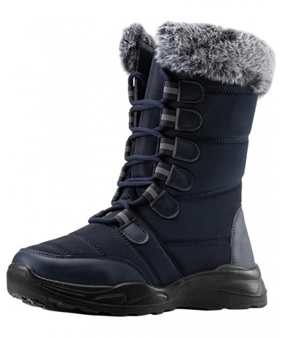 Winter Boots for Women Fashionable Women's Black Work Boots Waterproof Waterproof Snow Boots Wide Woman Winter Leather Knee H...