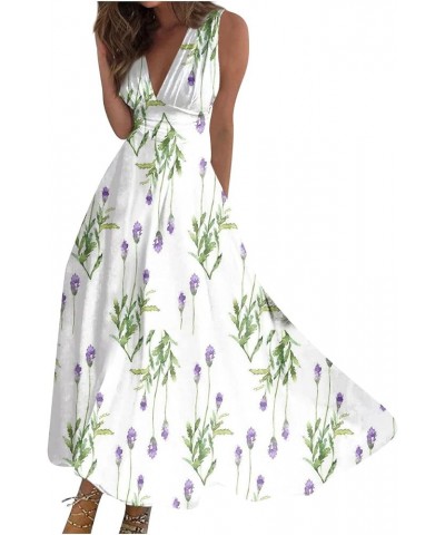 Maxi Dress for Women,Women's Casual Maxi Dress Sleeveless V Neck Summer Casual Boho Floral Print Sundresses 4-mint Green $12....