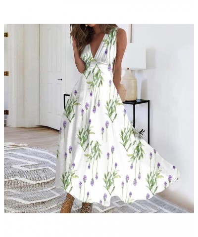 Maxi Dress for Women,Women's Casual Maxi Dress Sleeveless V Neck Summer Casual Boho Floral Print Sundresses 4-mint Green $12....