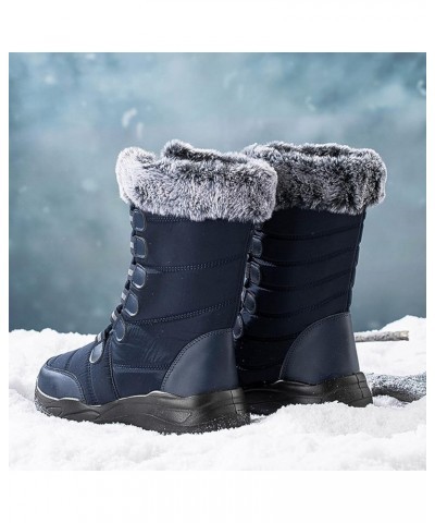 Winter Boots for Women Fashionable Women's Black Work Boots Waterproof Waterproof Snow Boots Wide Woman Winter Leather Knee H...